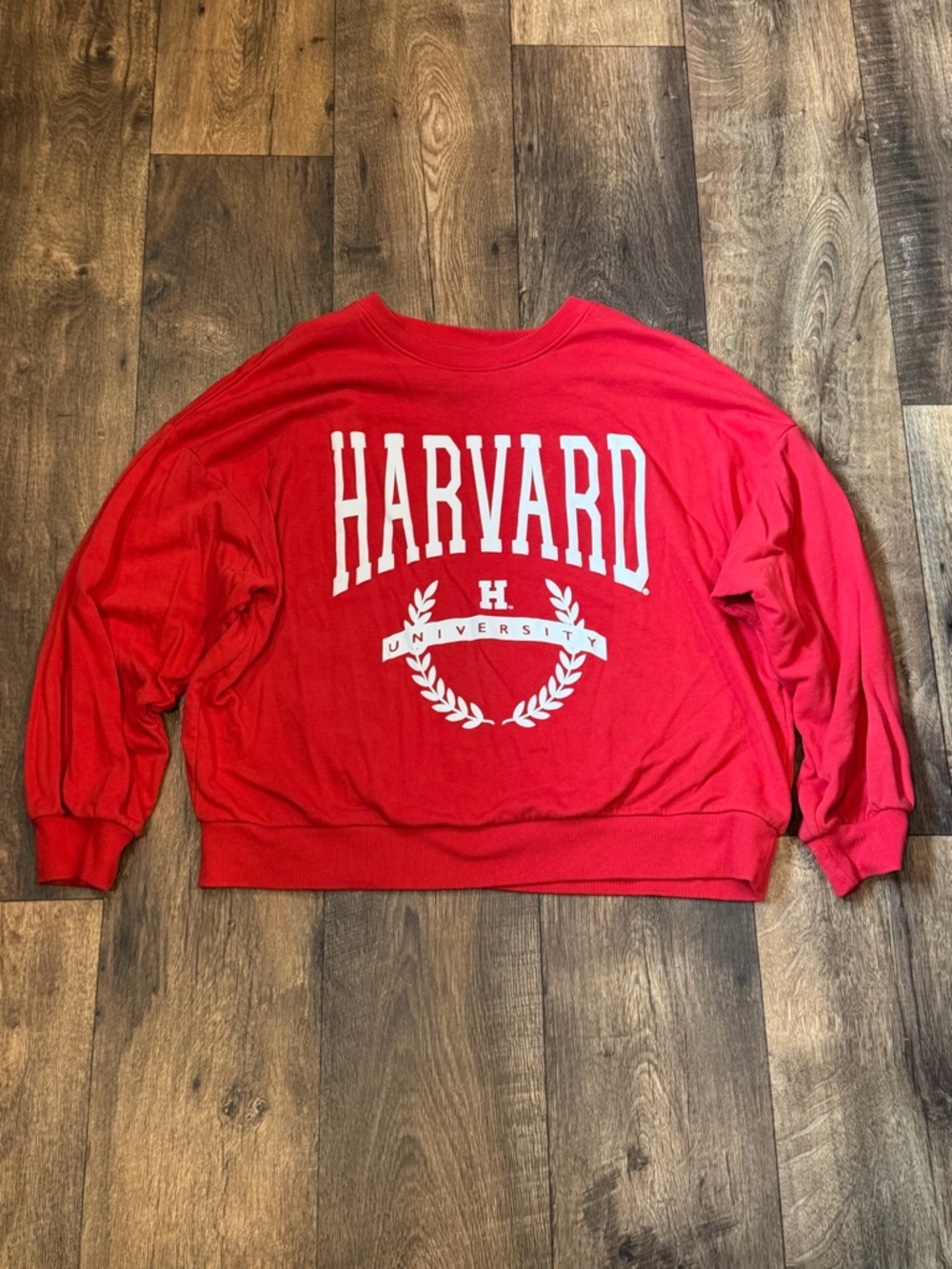 Oversized H&M Red Harvard Graphic Sweatshirt